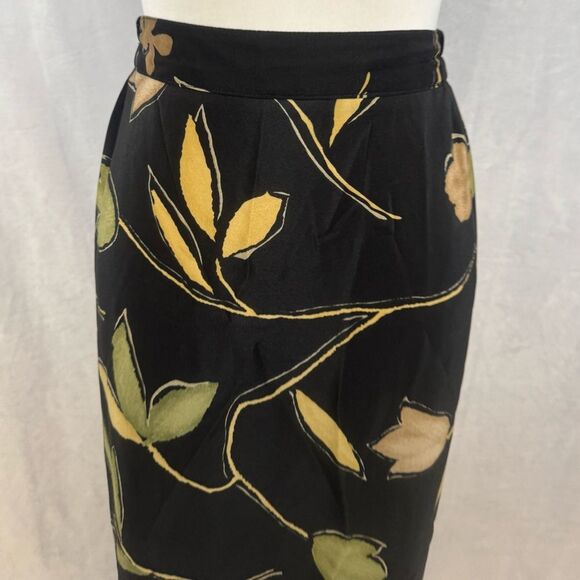 Vintage World Trends black mocha and green print maxi skirt size 1X - Picture 2 of 5